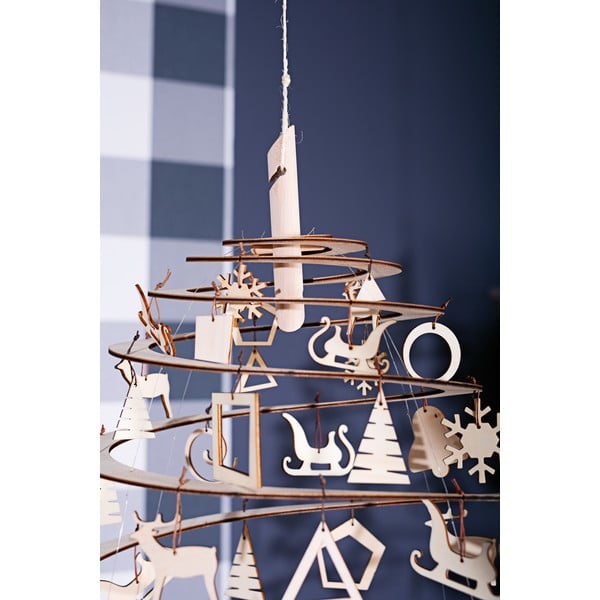 Súprava 10 drevených vianočných dekorácií Spira Medium-image-1