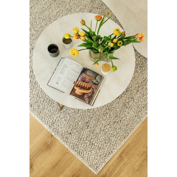 Svetlosivý ručne tkaný koberec s prímesou vlny 120x170 cm Minerals – Flair Rugs-image-1