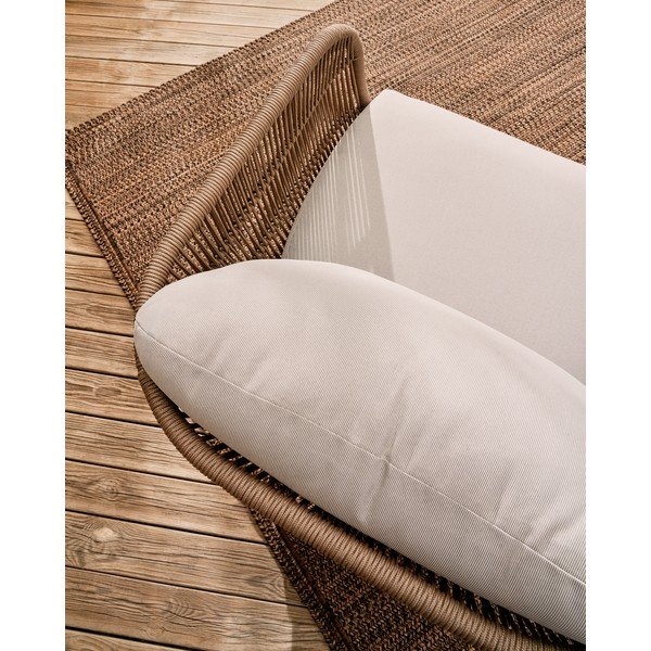 Béžové kovové/polstrované záhradné kreslo Catalina – Kave Home-image-3