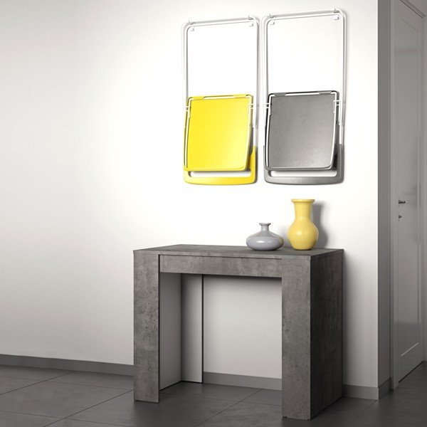 Sivý rozkladací jedálenský stôl TemaHome Elastic-image-3