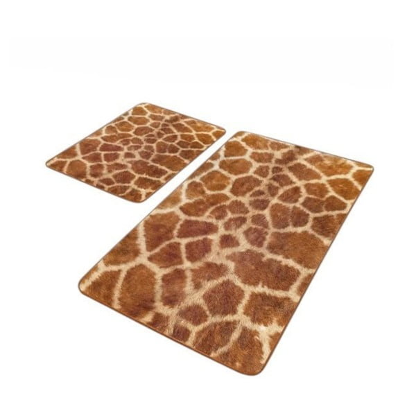 Hnedé zamatové kúpeľňové predložky v súprave 2 ks 60x100 cm – Mila Home