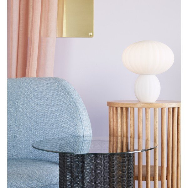 Biela sklenená stolová lampa (výška  28 cm) Kumu – Hübsch-image-4