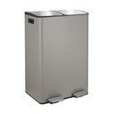 Taupe oceľový odpadkový kôš 2x30 l na triedený odpad/nášľapný Aliya – Spirella