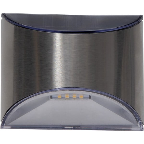 Súprava 2 nástenných nerezových solárnych LED svietidiel Star Trading Wally, výška 8 cm-image-3