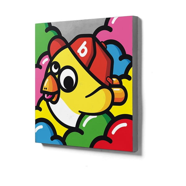 Betónový nástenný obraz Lyon Béton Oiseau Volant Jaune, 60 x 60 cm-image-1