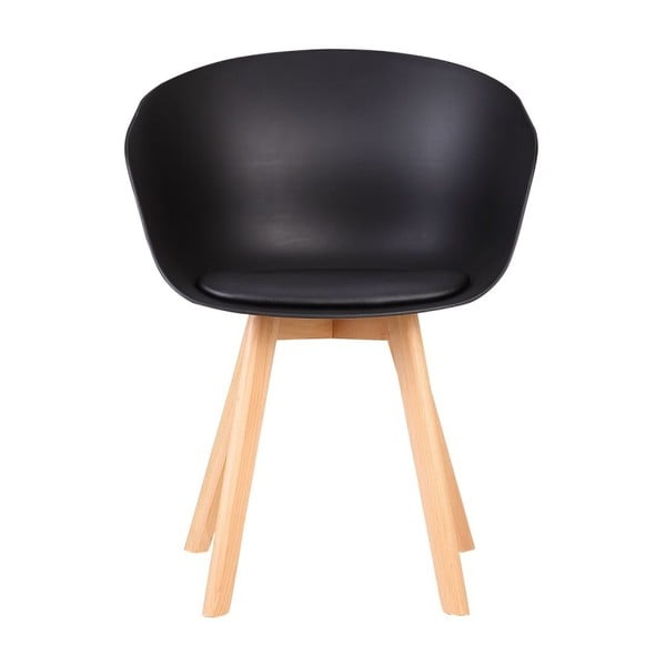 Čierna stolička s nohami z bukového dreva Aries Dark