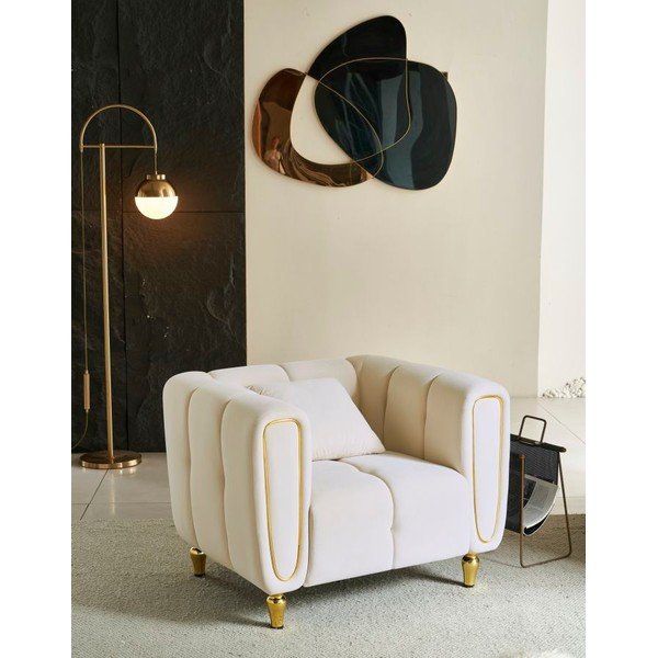 Krémové zamatové kreslo Alma – Mauro Ferretti-image-1