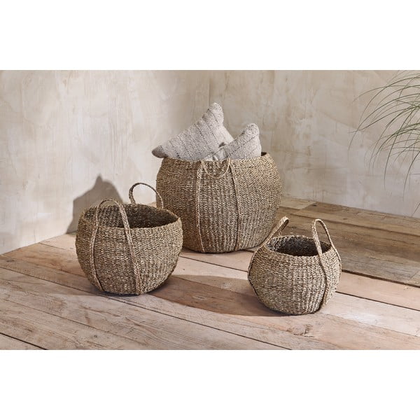 Úložný košík z morskej trávy Nkuku Rundi, ø 32 cm-image-1