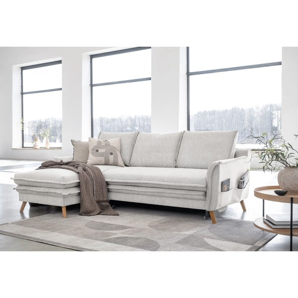 Béžová rozkladacia rohová pohovka (ľavý roh) Charming Charlie – Miuform-image-3