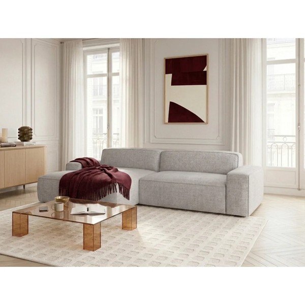 Sivá rozkladacia/s elektrickým výsuvom sedadla rohová pohovka (ľavý roh) Abel – Bobochic Paris-image-4