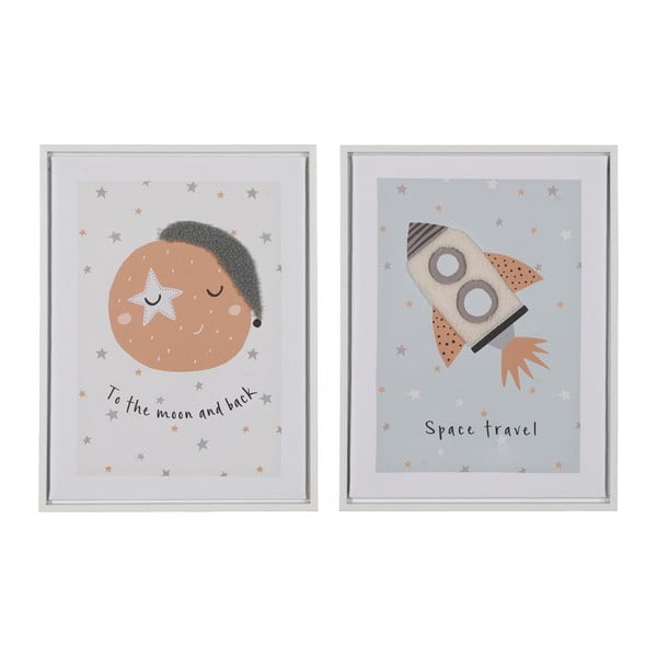 Detské obrázky v súprave 2 ks 30x40 cm Space – Ixia