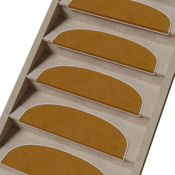 Svetlohnedé nášľapy na schody v súprave 16 ks 20x65 cm Plain Color – Vitaus-image-1