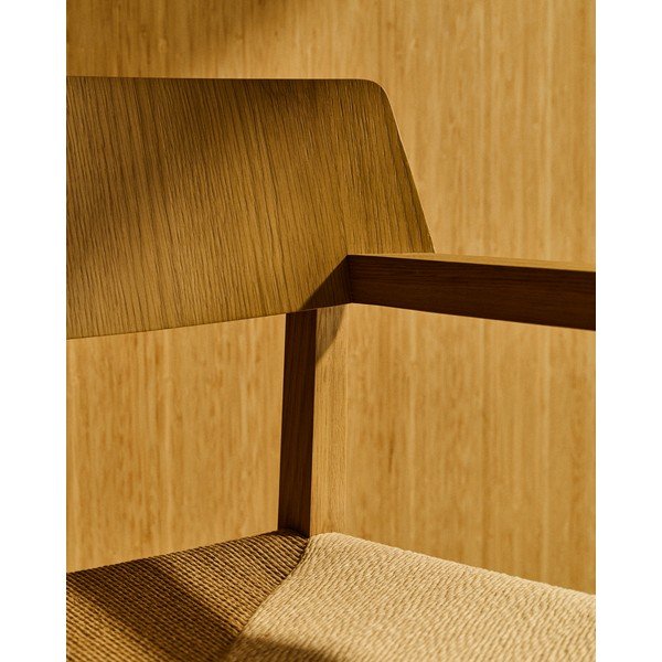 Jedálenské kreslo s podrúčkami z dubového dreva v prírodnej farbe Idun – Kave Home-image-4