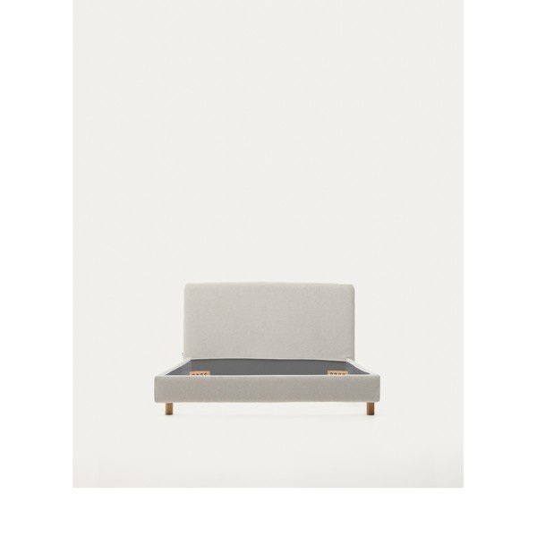 Sivá čalúnená jednolôžková posteľ bez roštu 90x200 cm Valma – Kave Home-image-4