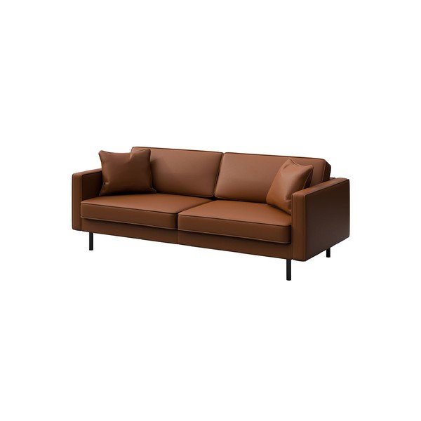 Koňakovohnedá kožená pohovka 207 cm Kobo – MESONICA-image-2