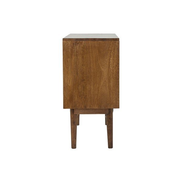 Tmavohnedá nízka komoda z masívneho dreva 100x80 cm Bitika – Light & Living-image-3