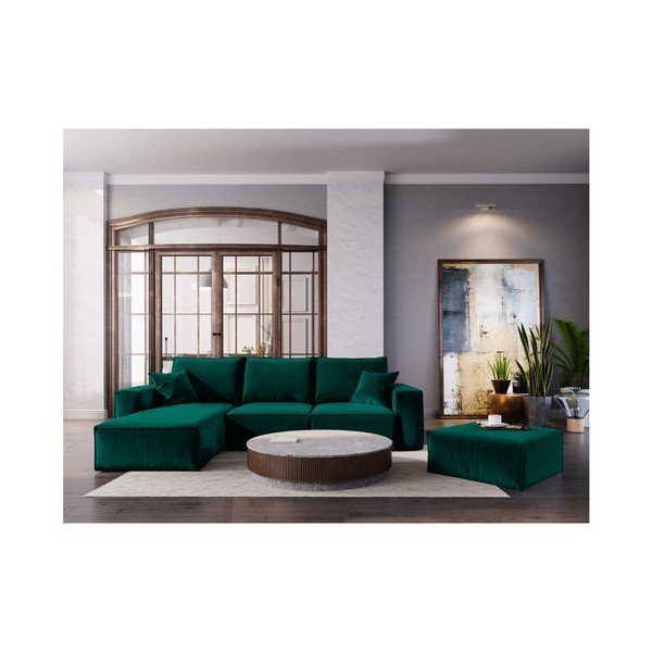 Tmavozelený puf Cosmopolitan Design Florida, 65 × 65 cm-image-3
