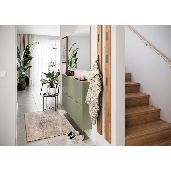 Zeleno-sivá výklopná skrinka na topánky Ameca – Germania-image-4