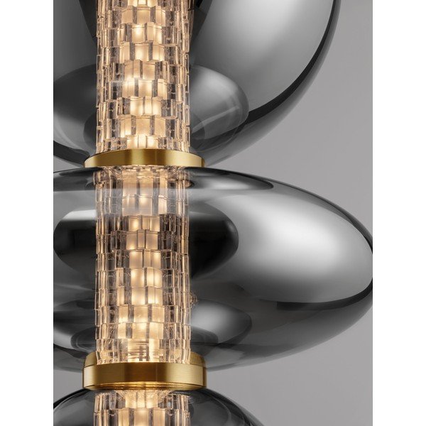 Sivé kovové LED závesné svietidlo so skleneným tienidlom ø 25,5 cm Navi – Nova Luce-image-2