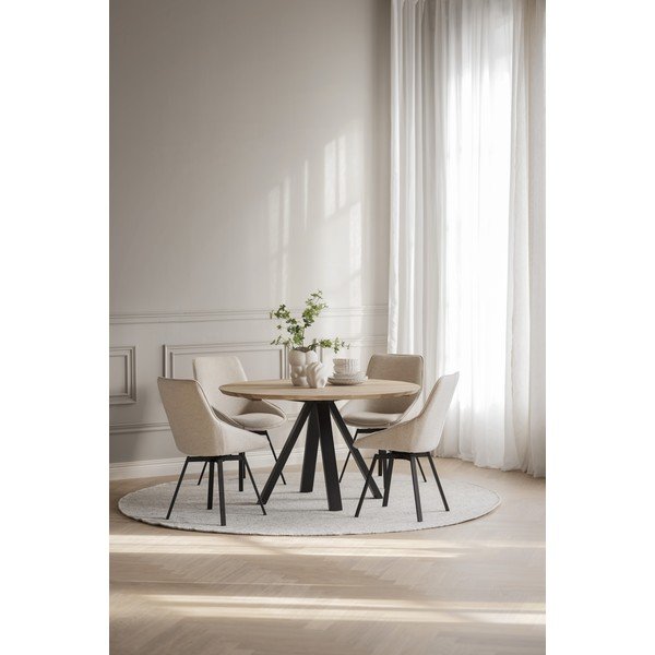 Okrúhly jedálenský stôl s doskou z dubového dreva v prírodnej farbe ø 130 cm Carradale – Rowico-image-1