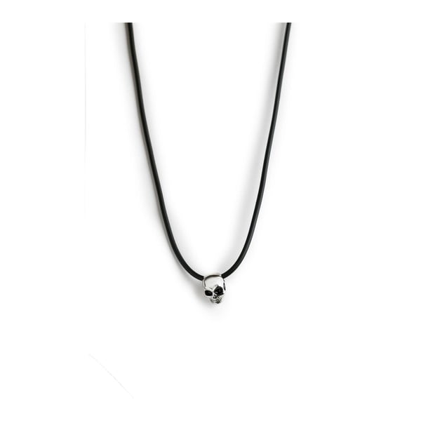 Pánsky čierny náhrdelník s príveskom z antikoro ocele Monomen Scull