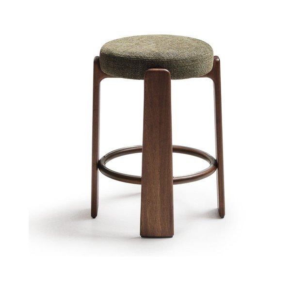 Zelená/v tmavo prírodnej farbe barová stolička z jaseňového dreva (výška sedadla 65 cm) Granite – Kave Home-image-2