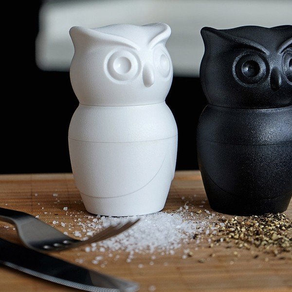 Biely mlynček na korenie Qualy&CO Owl-image-1