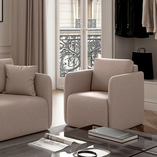 Béžové kreslo Chaum – Rodier-image-3
