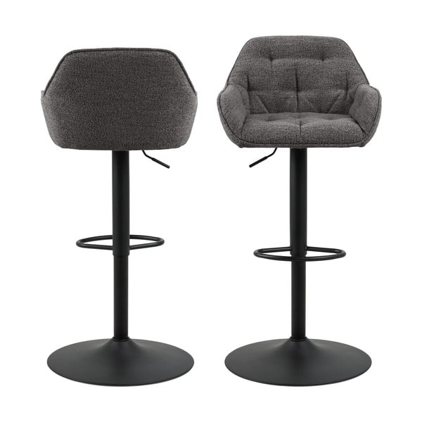 Tmavosivé otočné barové stoličky v súprave 2 ks 109 cm Brooke – Actona-image-3