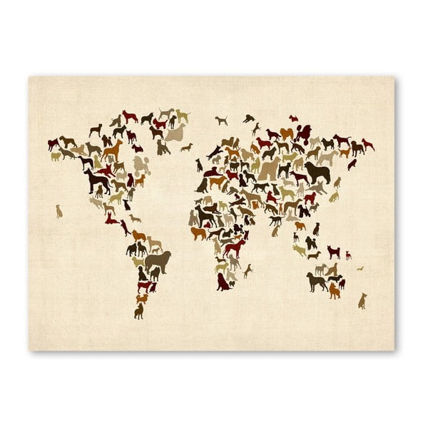 Plagát s mapou sveta Americanflat Dogs, 60  ×   42 cm