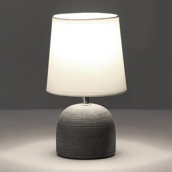 Sivá keramická stolová lampa s textilným tienidlom (výška  27,5 cm) – Casa Selección-image-1