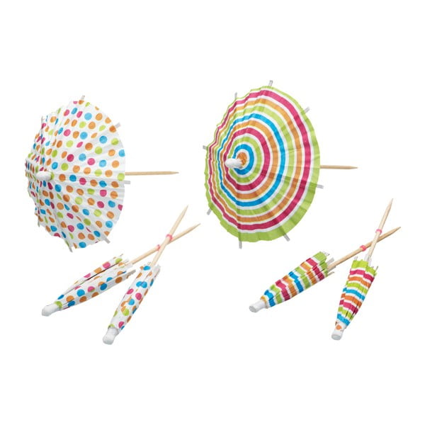Sada 12 koktailových dekoratívnych dáždničkov Kitchen Craft Umbrellas