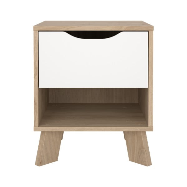 Biely/v prírodnej farbe nočný stolík Ikast – Tvilum