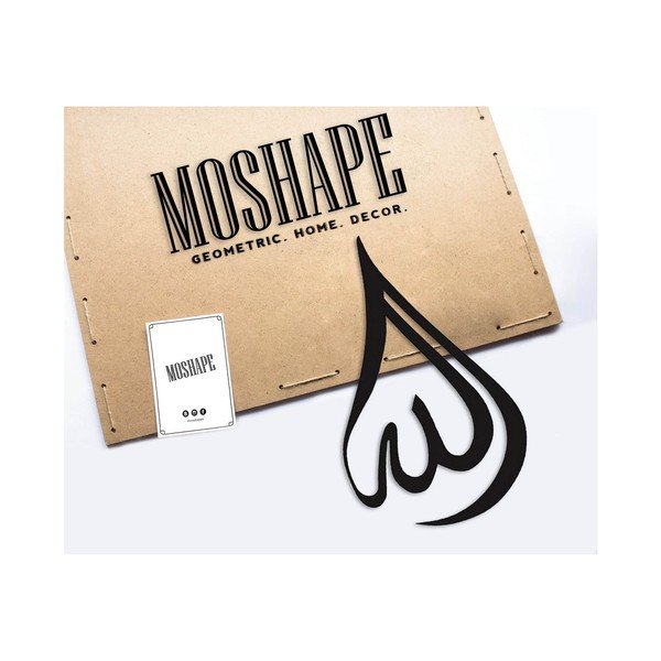 Čierna kovová nástenná dekorácia Leave-image-1