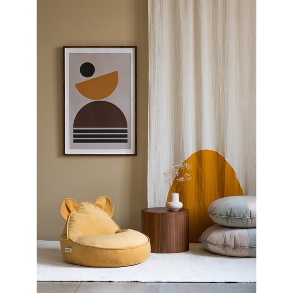 Žltý zamatový detský sedací vak Bear – Wigiwama-image-2