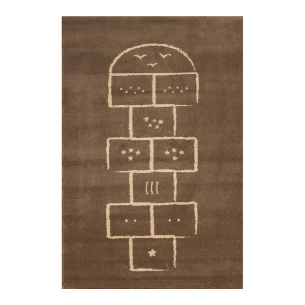 Hnedý koberec Art For Kids Hopscotch, 135 × 190 cm