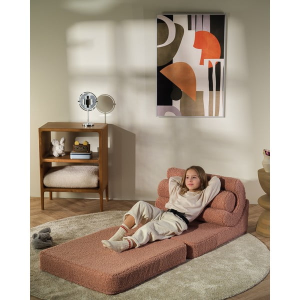 Ružové detské kresielko z textílie buklé Flipster – Wigiwama-image-1