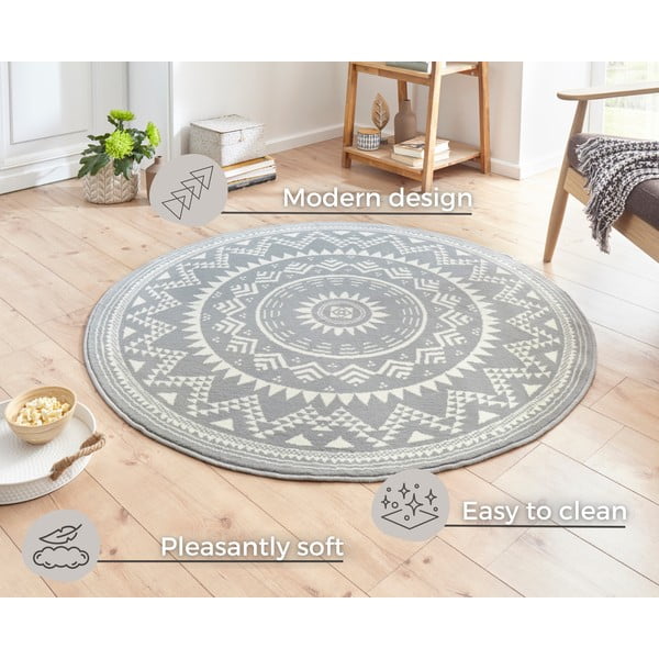 Sivý koberec Hanse Home Celebration Valencia, ⌀ 140 cm-image-3