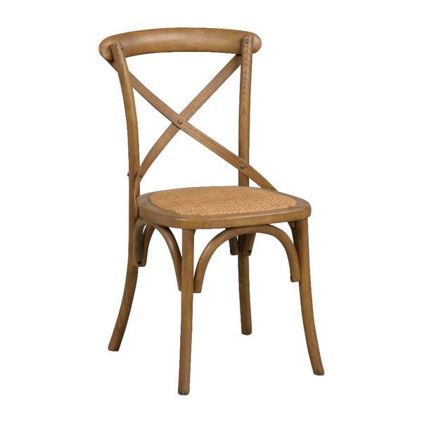 Hnedá jedálenská stolička s ratanovým výpletom Rowico Gaston