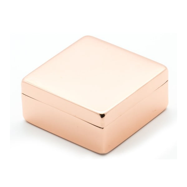 Úložný box v medenej farbe s vekom Lund London Luxe Square
