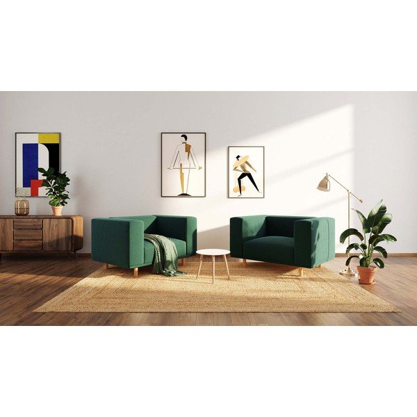 Tmavozelené zamatové relaxačné kreslo Kukumo – Ame Yens-image-4