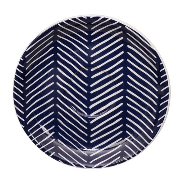 Tmavomodrý porcelánový tanierik pod šálku Tokyo Design Studio Bleu de'Nîmes Asahi ⌀ 12 cm