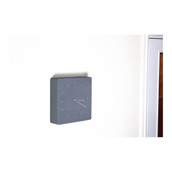 Sivý budík s bielym LED displejom Gingko Analogue Click Clock-image-2