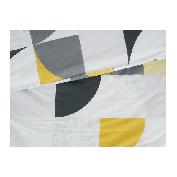 Žlté/sivé krepové obliečky na jednolôžko 140x200 cm Geometries – B.E.S.-image-1