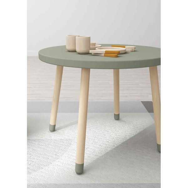 Svetlozelený detský stôl Flexa Dots, ø 60 cm-image-1