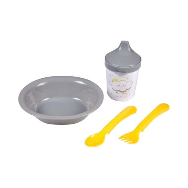 Plastová detská jedálenská súprava 4 ks Cloud – Bébé Douceur