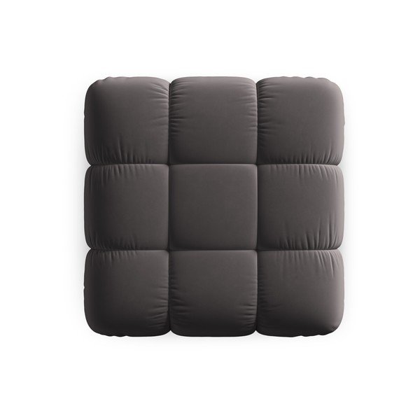 Tmavosivá zamatová podnožka Bellis – Micadoni Home-image-4