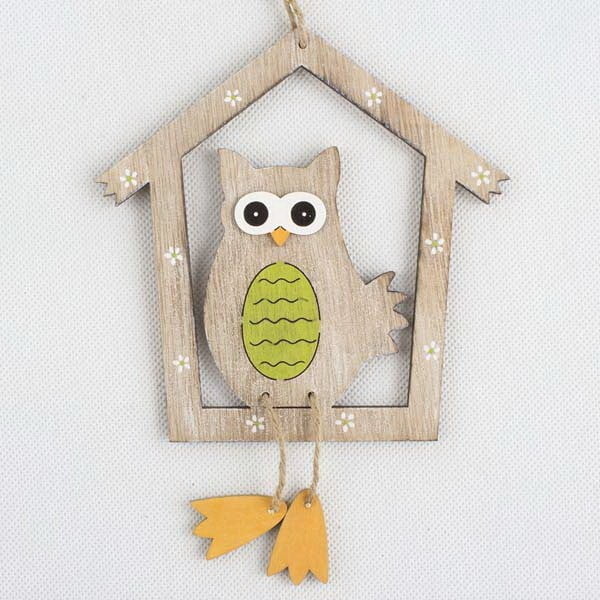Drevená závesná dekorácia Dakls Owl