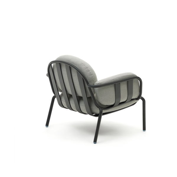 Sivé kovové záhradné kreslo Joncols – Kave Home-image-3