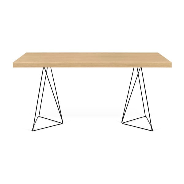 Svetlohnedý stôl s čiernymi nohami TemaHome Trestles, 180 cm